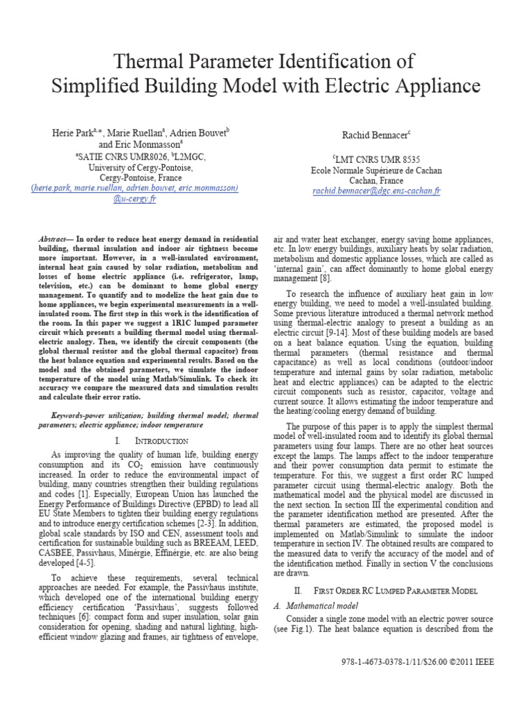 Thermal Model for Building Energy Management | PDF | Heat Transfer | Heat