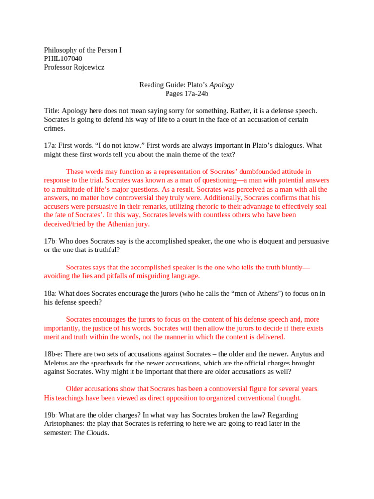 Socrates' Defense in Plato's Apology | PDF | Socrates | Apology (Plato)