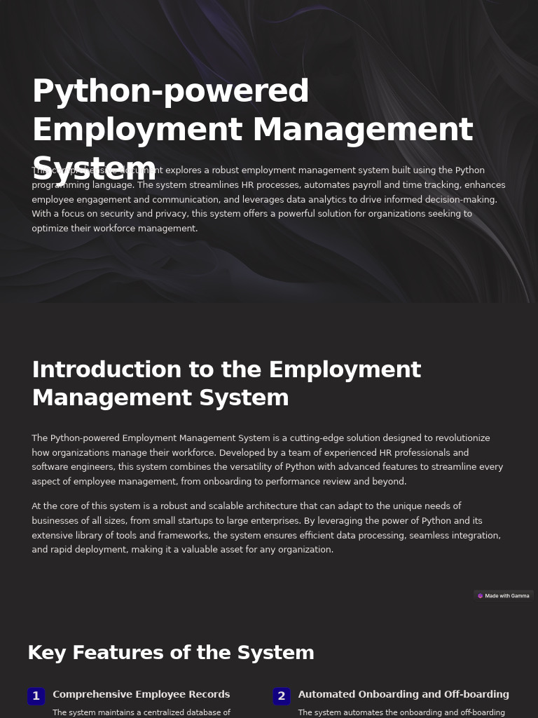 Python Powered Employment Management System | PDF | Analytics | Employment