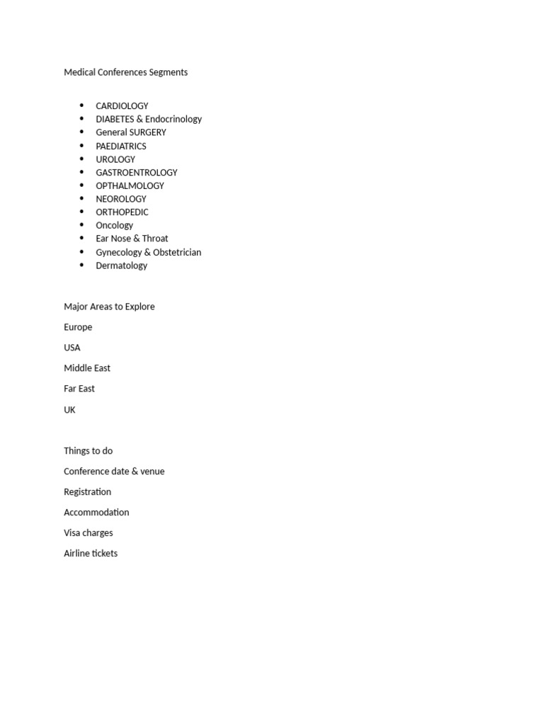 Medical Conferences Guide | PDF