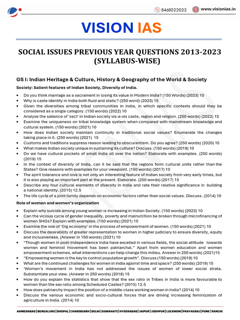 Social Issues Exam Questions 2013-2023 | PDF | Poverty | Poverty ...