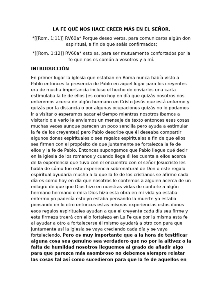 Fortaleciendo la Fe en la Iglesia | PDF | Fe | Pablo el apóstol