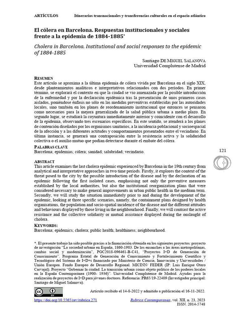 El cólera en Barcelona | PDF | Barcelona | Madrid