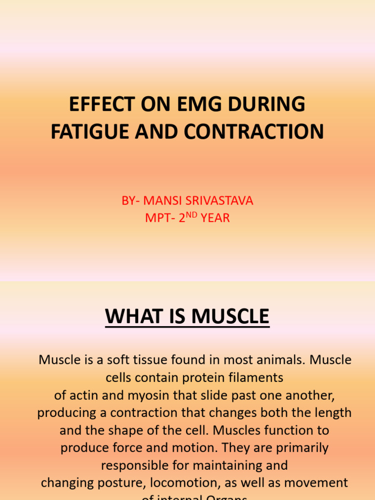 EMG Analysis of Muscle Fatigue and Contraction | PDF | Electromyography ...