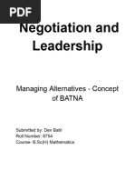 BATNA: Best Alternative To The Negotiated Agreement - The | PDF ...
