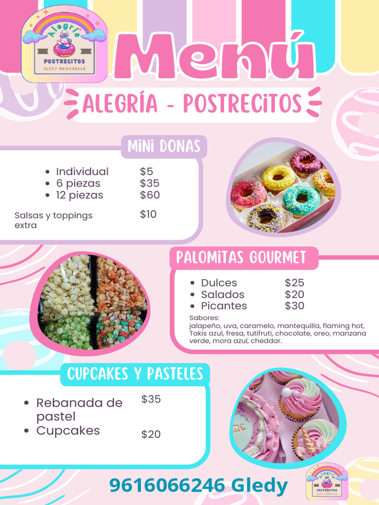 Menu Restaurante de Donas Llamativo Rosa Pastel_20240726_232956_0000 | PDF