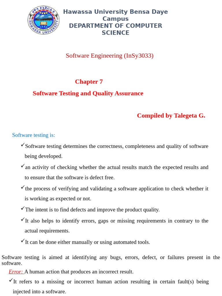Software Testing and Quality Assurance Guide | PDF | Software Testing ...