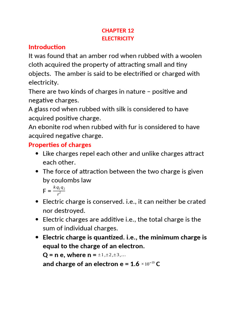 Chapter 12 | PDF | Electric Charge | Electrical Resistance And Conductance