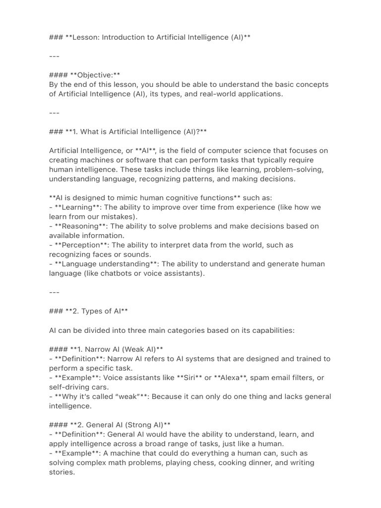 Lesson Plan Ntroduction To AI | PDF | Artificial Intelligence ...