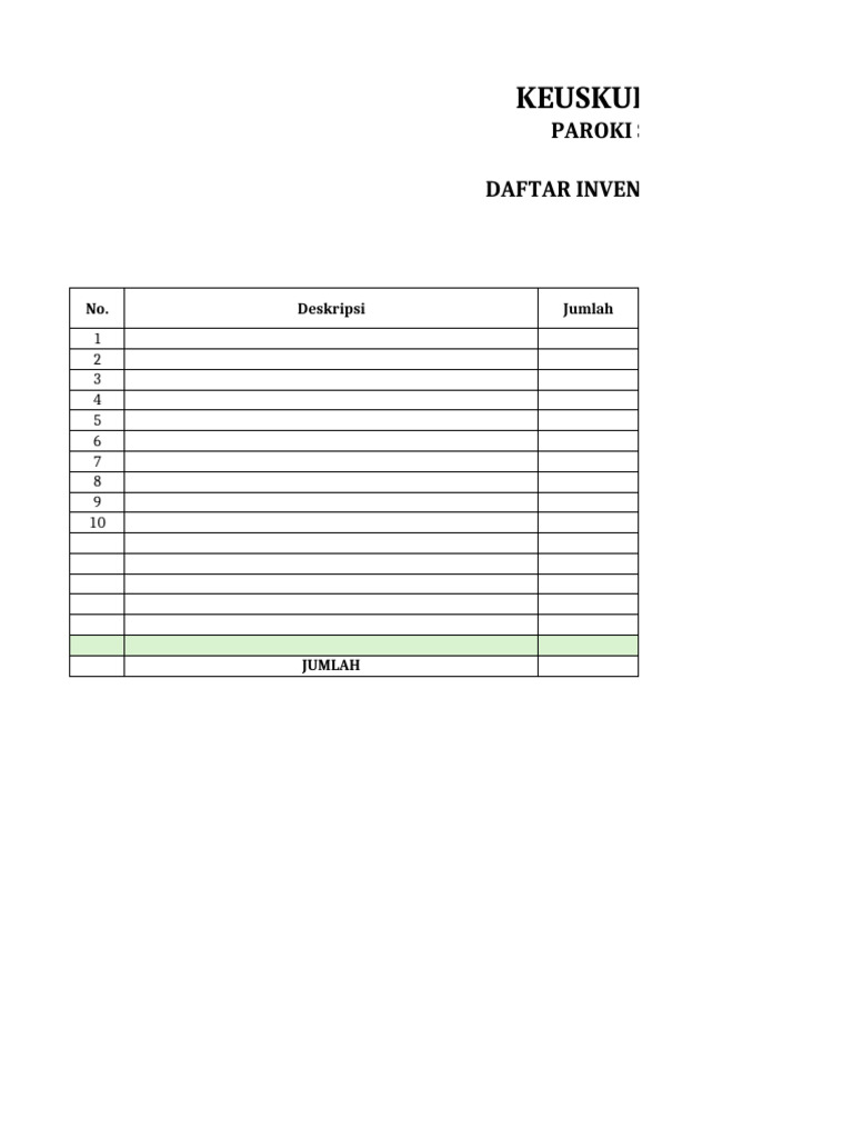 Form Inventaris Stasi | PDF