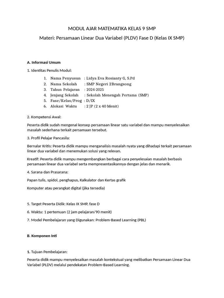 RPP PLDV Kelas 9 Kurikulum Merdeka | PDF