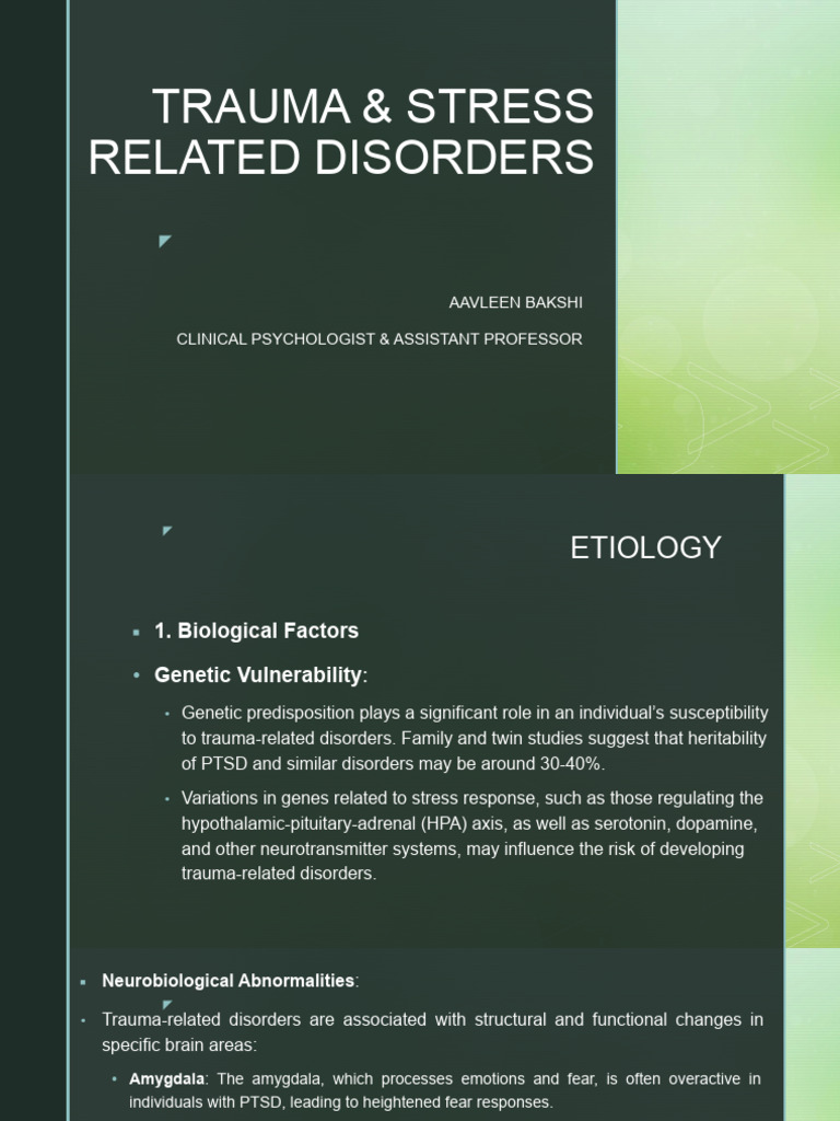 Trauma and Stressor Related Disorders | PDF | Psychological Trauma ...