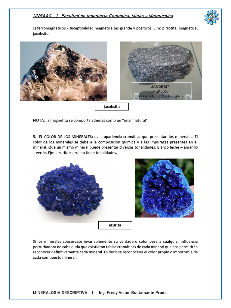 Coloración y Brillo en Minerales | PDF | Minerales | Mineralogía