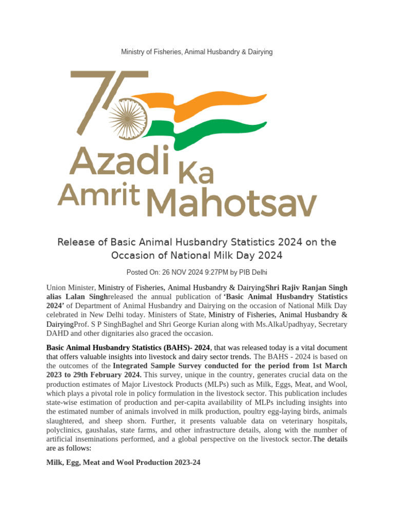 Bahs (2023 24) PDF Livestock Domesticated Animals