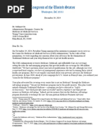 Warren & Democrats' Letter to Oz