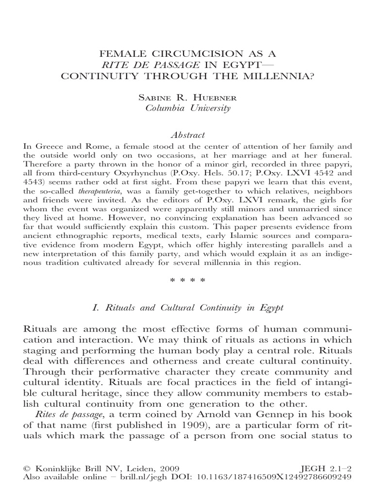 Female Circumcision in Ancient Egypt | PDF | Female Genital Mutilation ...