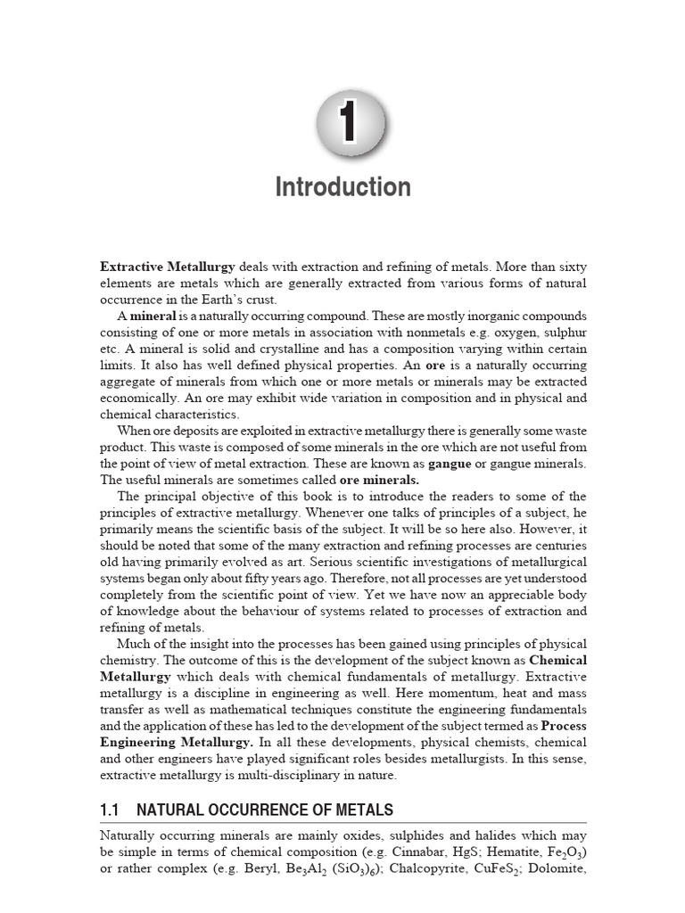 Principles of Extractive Metallurgy | PDF | Metals | Ore