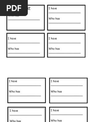 I Have, Who Has Blank