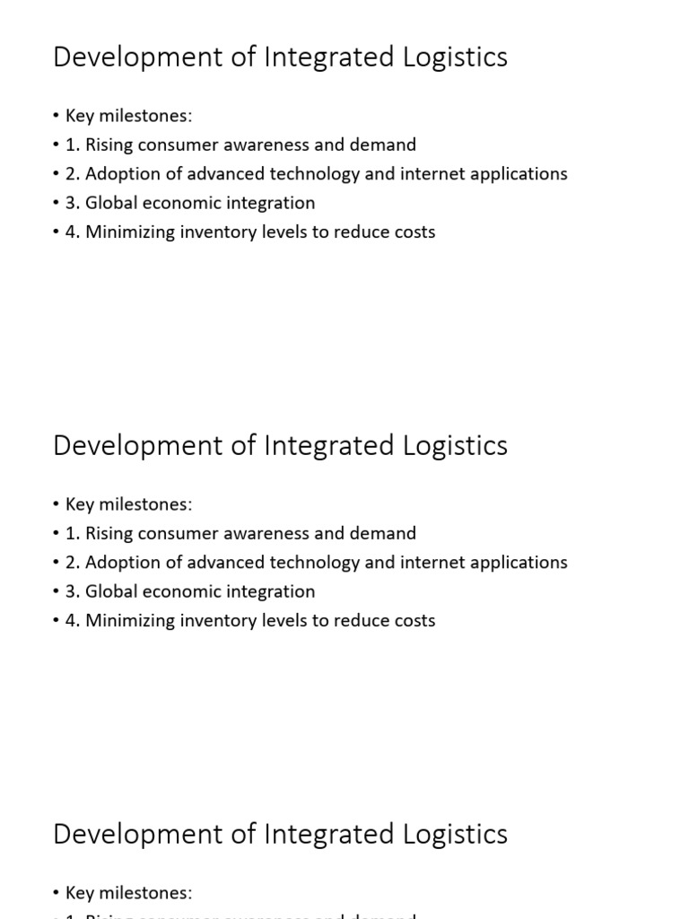 Development of Integrated - Logistics | PDF