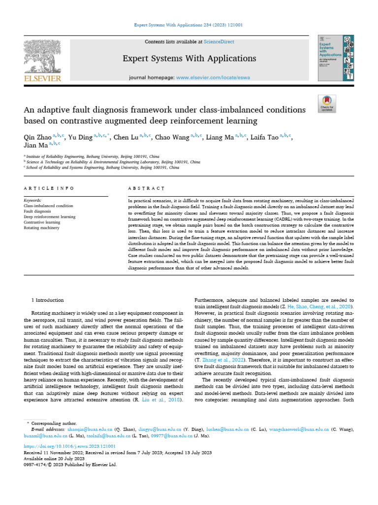 Adaptive Fault Diagnosis for Imbalanced Data | PDF | Machine Learning ...