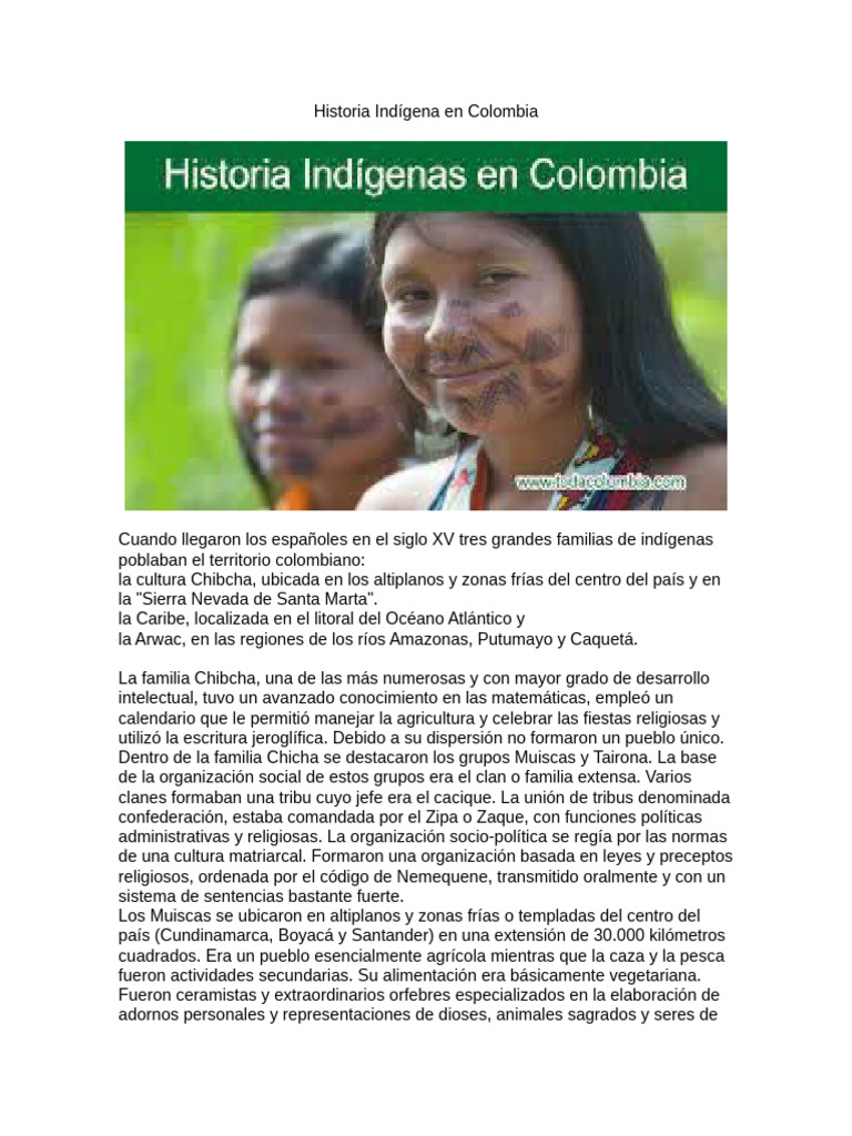 Historia de los Pueblos Indígenas en Colombia | PDF | Colombia