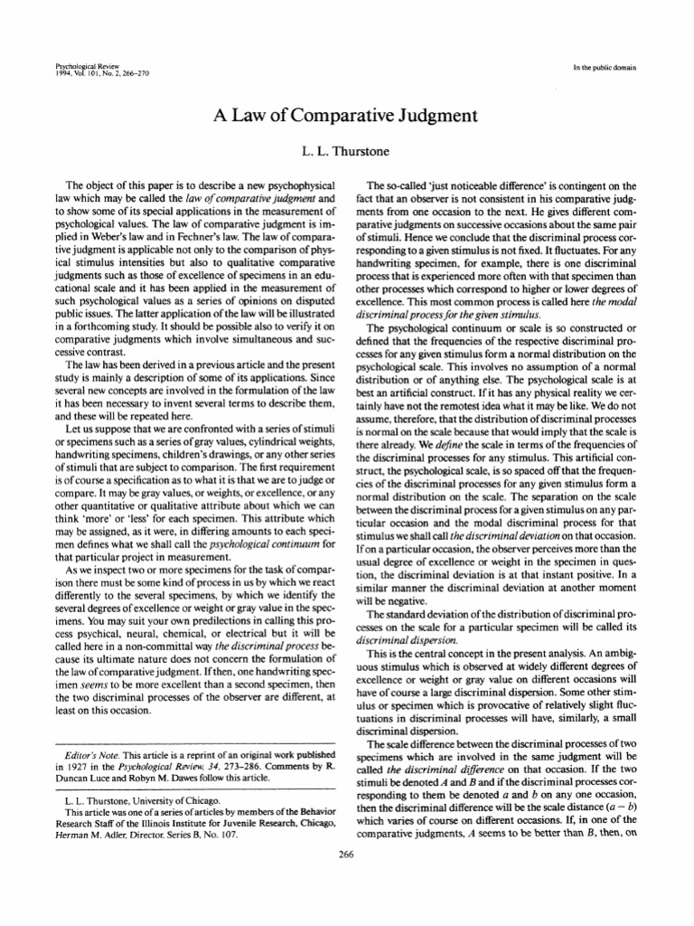 A Law of Comparative Judgment | PDF