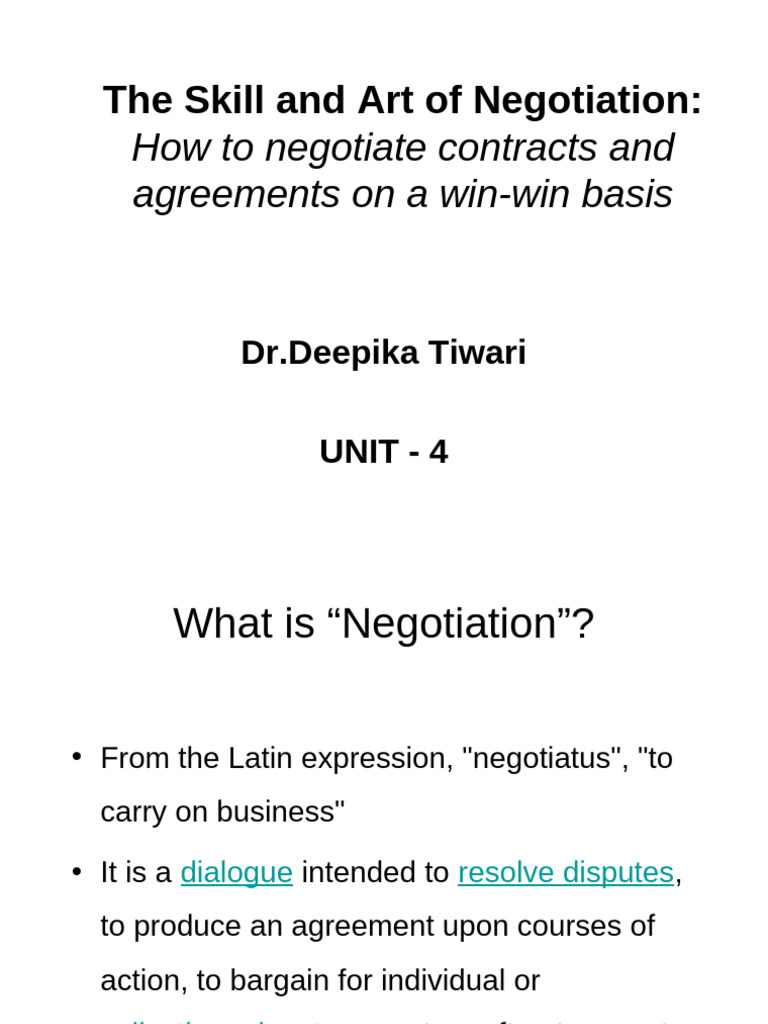 Mastering Win-Win Negotiation Skills | PDF | Negotiation | Body Language