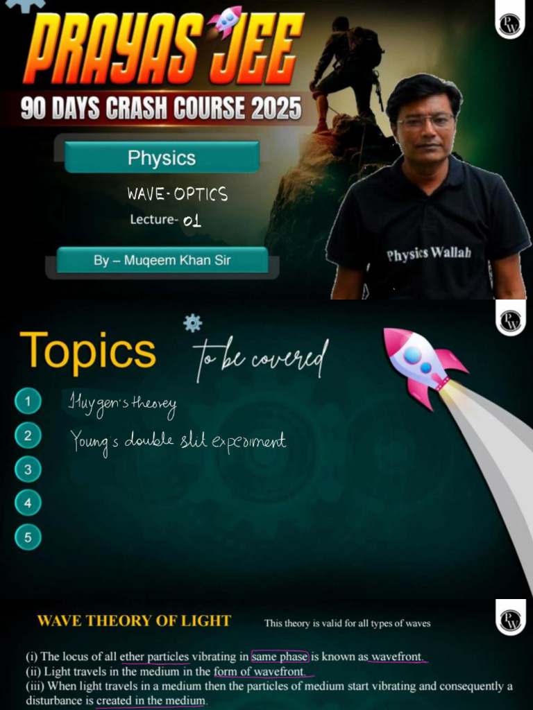 Wave Optics 01 Class Notes Pdf