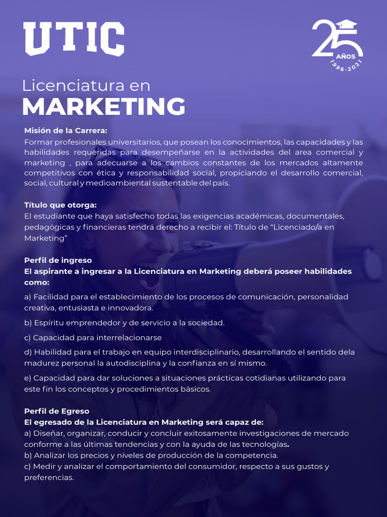 Licenciatura en Marketing: Formación y Requisitos | PDF | Marketing ...