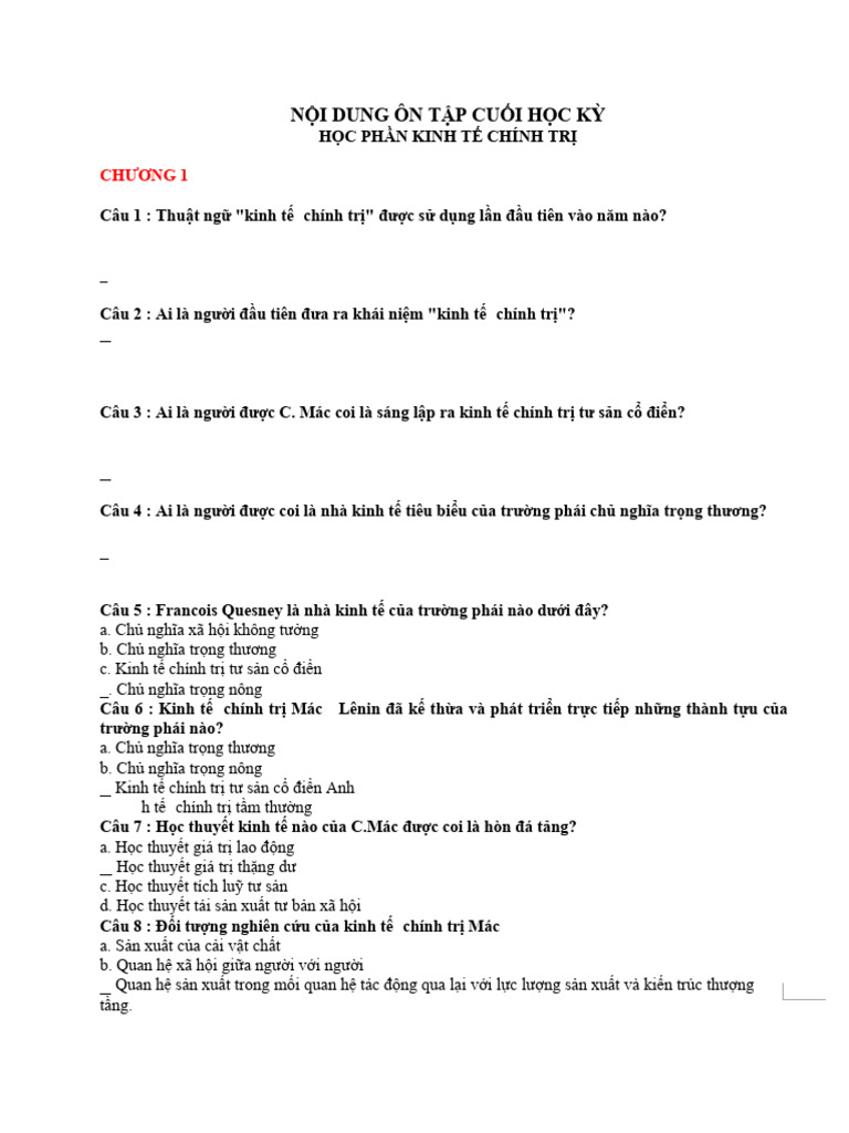 KTCT - NHCHTN - ÔN TẬP (C1-C4) | PDF