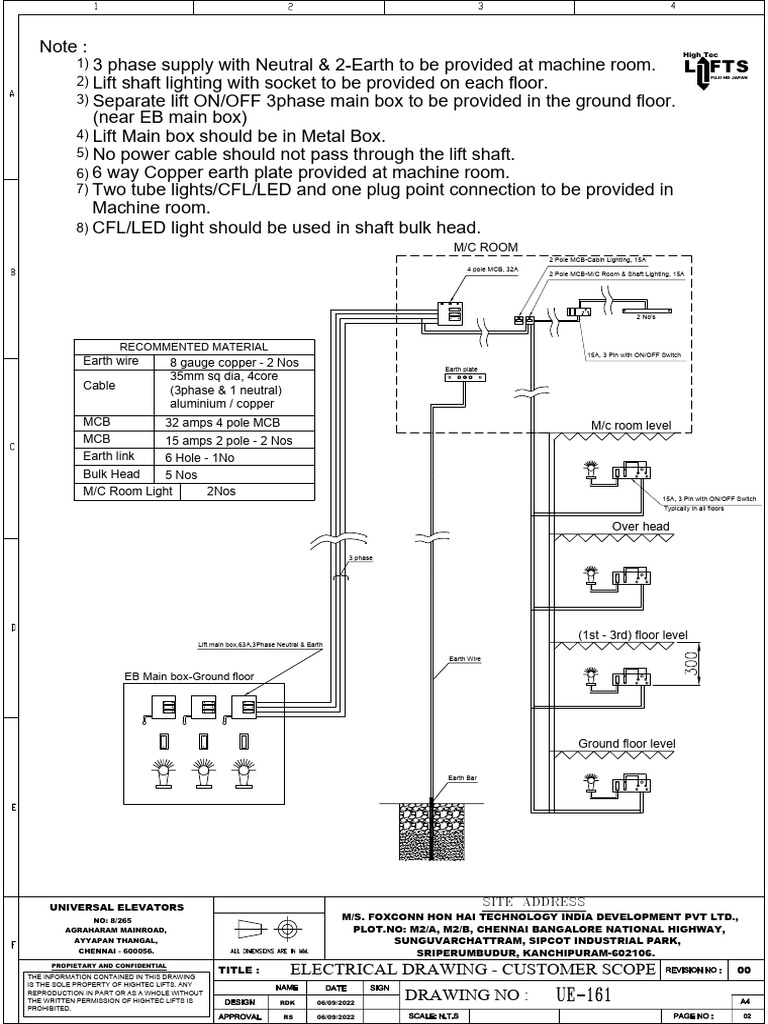 Electrical Drawing for Lift Installation | PDF | Building Engineering ...