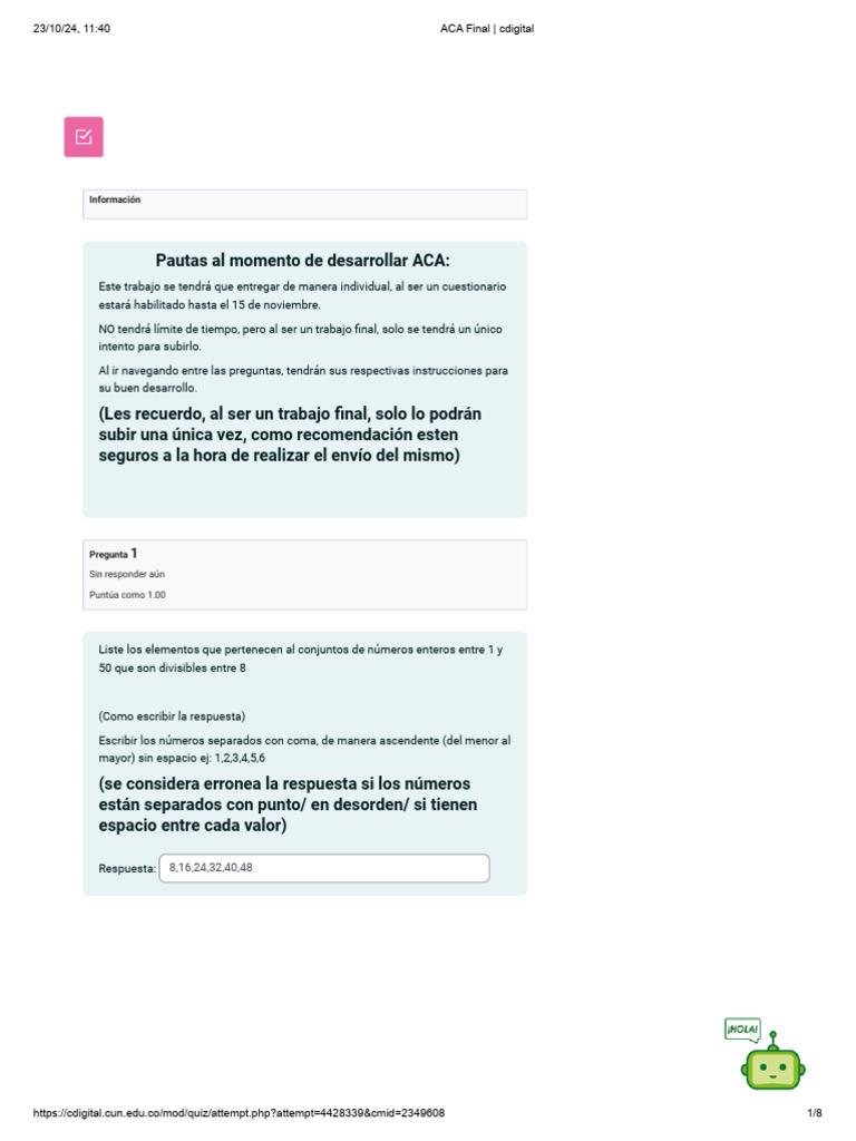 Pautas para el ACA Final en cdigital | PDF | Muestreo (Estadísticas ...