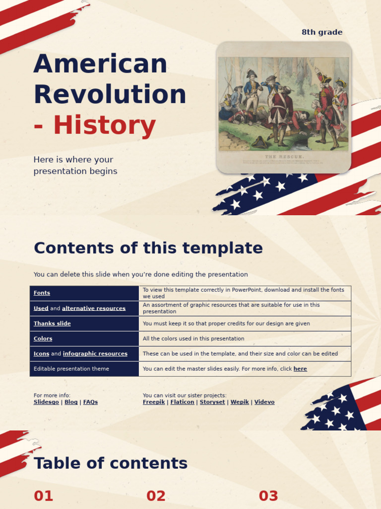 American Revolution - History - 8th grade by Slidesgo (1) | PDF ...