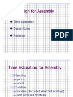 Design For Assembly: Time Estimation Design Rules Redesign