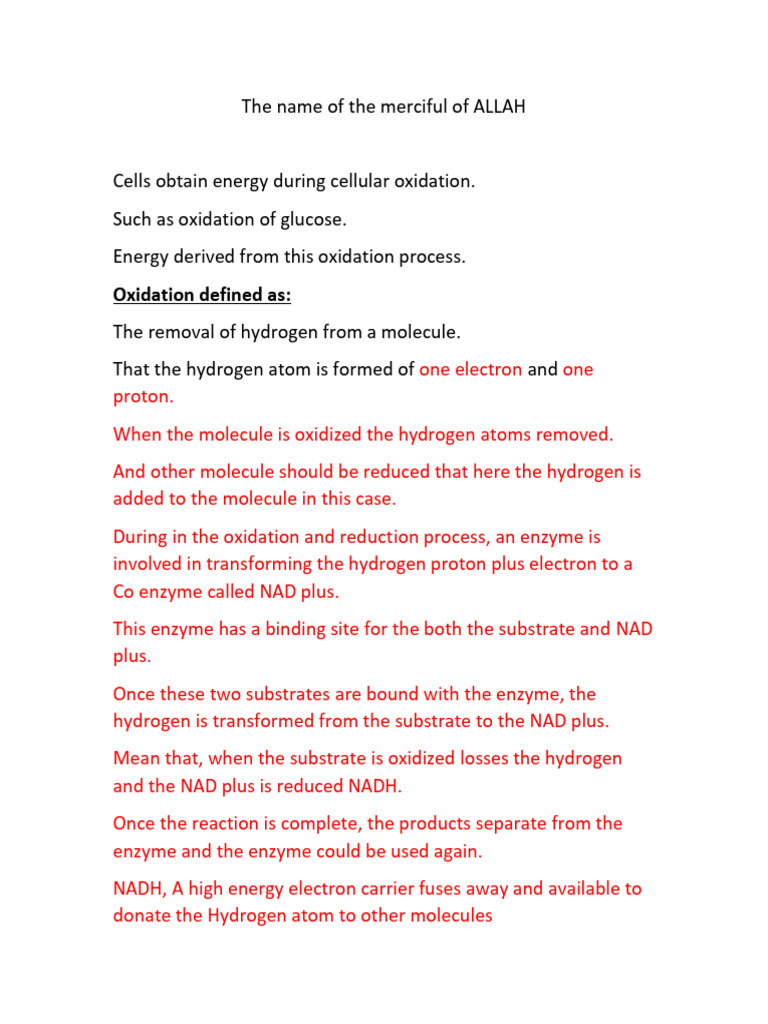Cellular Oxidation Explained Pdf