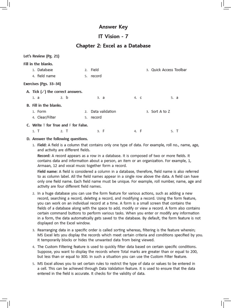 VI07AK02 | PDF | Microsoft Excel | Databases