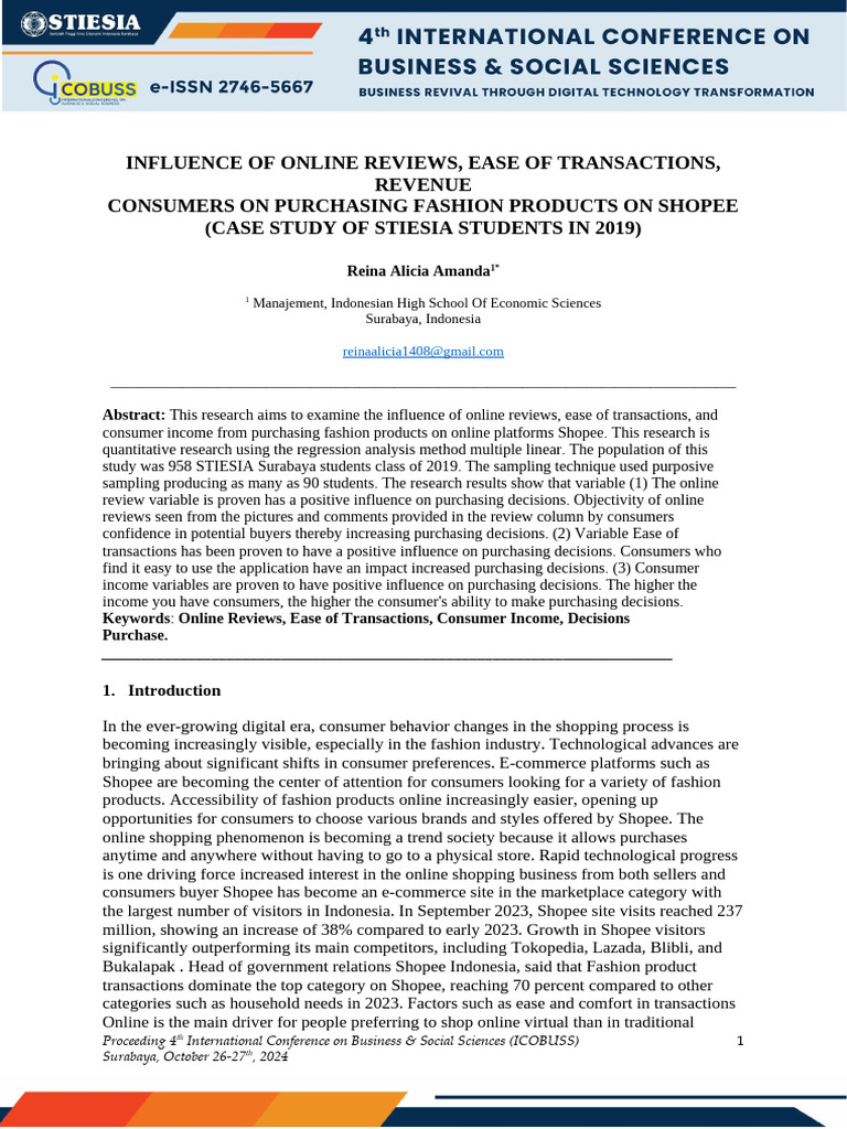 Influence of Online Reviews | PDF | Online Shopping | E Commerce