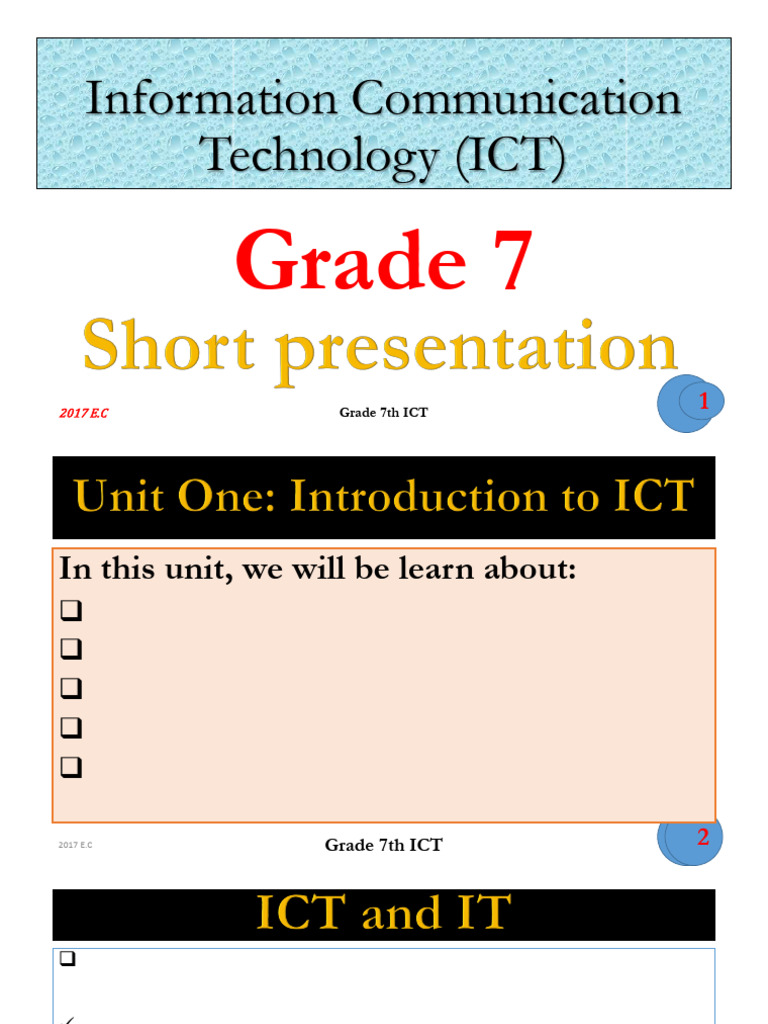 ICT Concepts for Grade 7 Students | PDF | Computer Data Storage | Byte