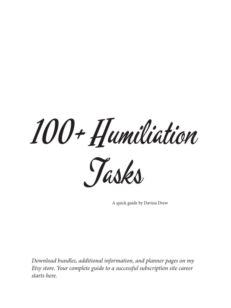 Humiliation Tasks | PDF