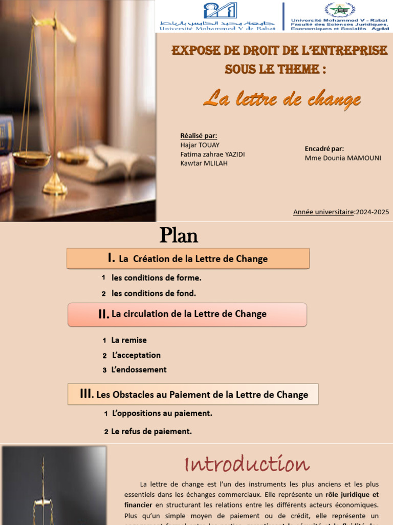 Exemple de Lettre de Change et Endossement | PDF | Lettre de change ...
