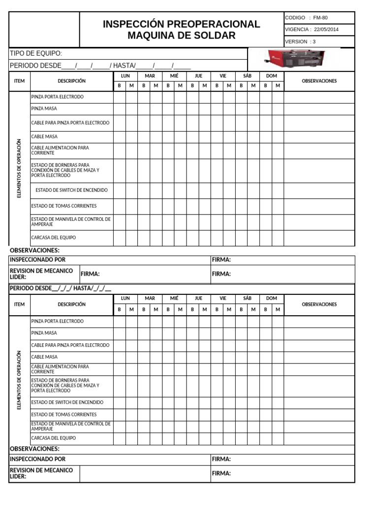 Fm 80 inspeccion preoperacional de maquina de soldar 03 08 2024 pdf