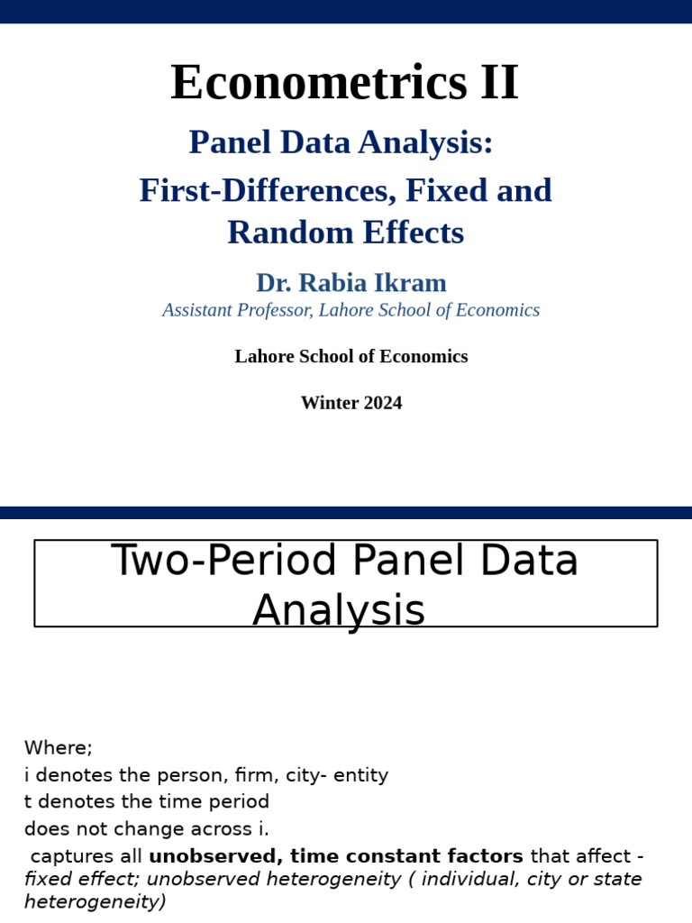 Panel Data Analysis Techniques Explained | PDF | Fixed Effects Model ...