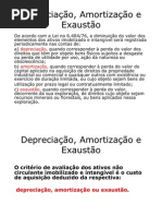 Depreciação, amortização e exaustão