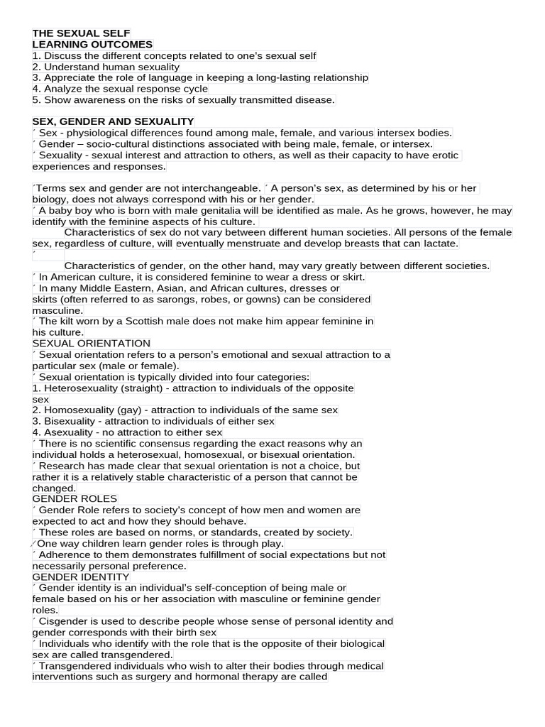 Understanding Sexual Self and Identity | PDF | Sexually Transmitted ...