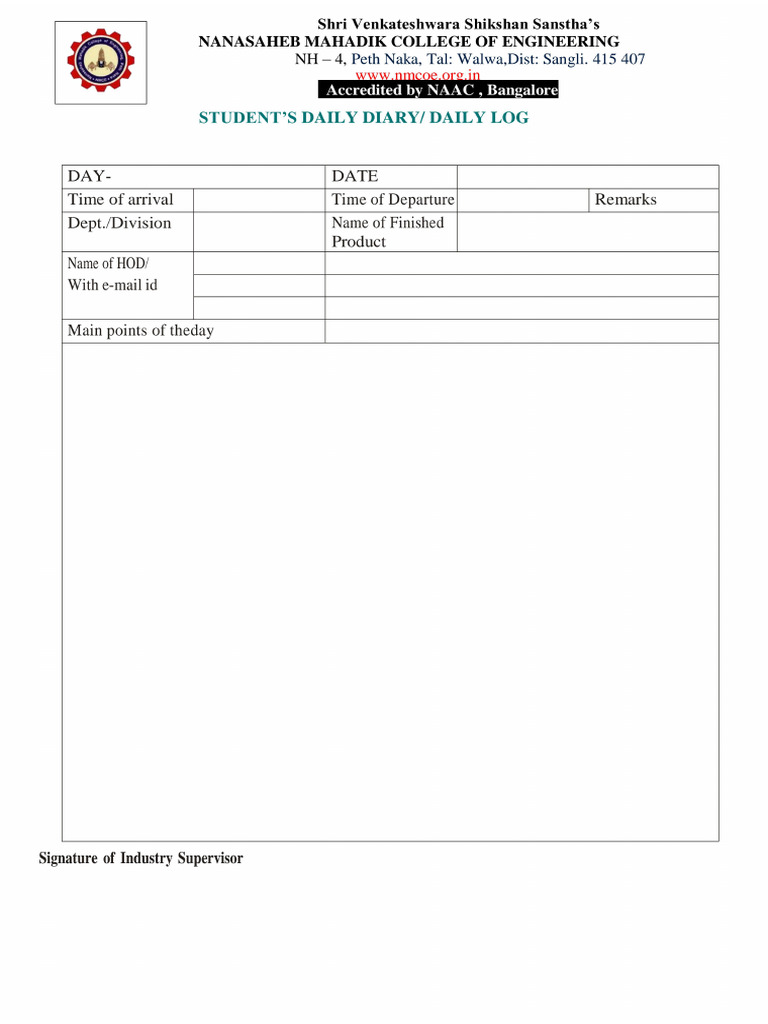 Internship Report Format 1 Pdf