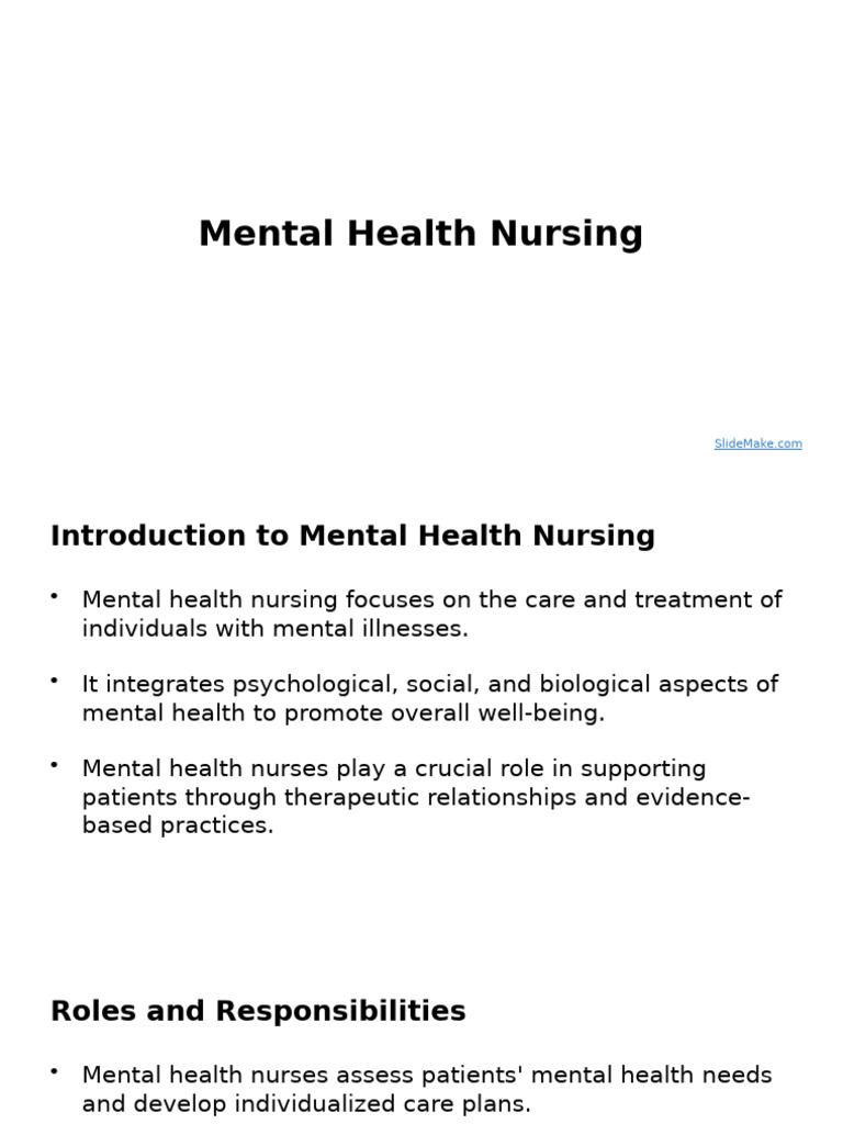 Mental Health Nursing | PDF