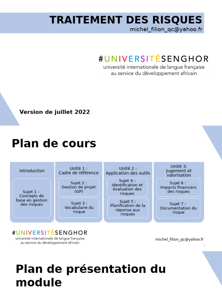 Plan de Mitigation des Risques Projet | PDF | Risque | Gestion de projet