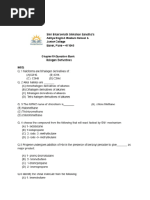 Ch. 10- Halogen Derivatives Question Bank