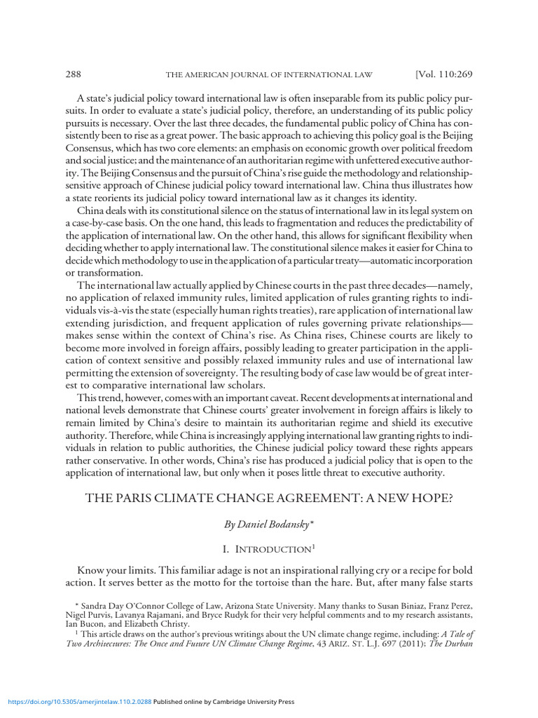 The Paris Climate Change Agreement A New Hope | PDF | United Nations ...