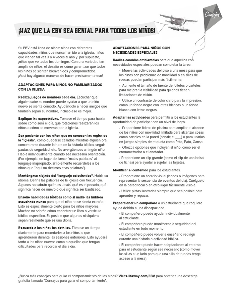 Haz Que La Ebv Sea Genial para Todos Los Ninos | PDF